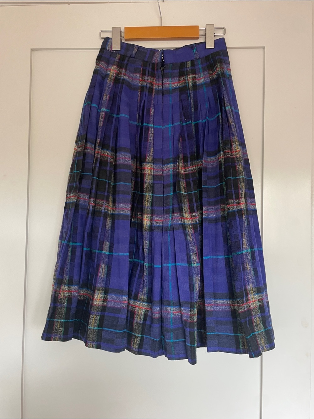 Purple Plaid Pleated Skirt Suit - Picture 6 of 6